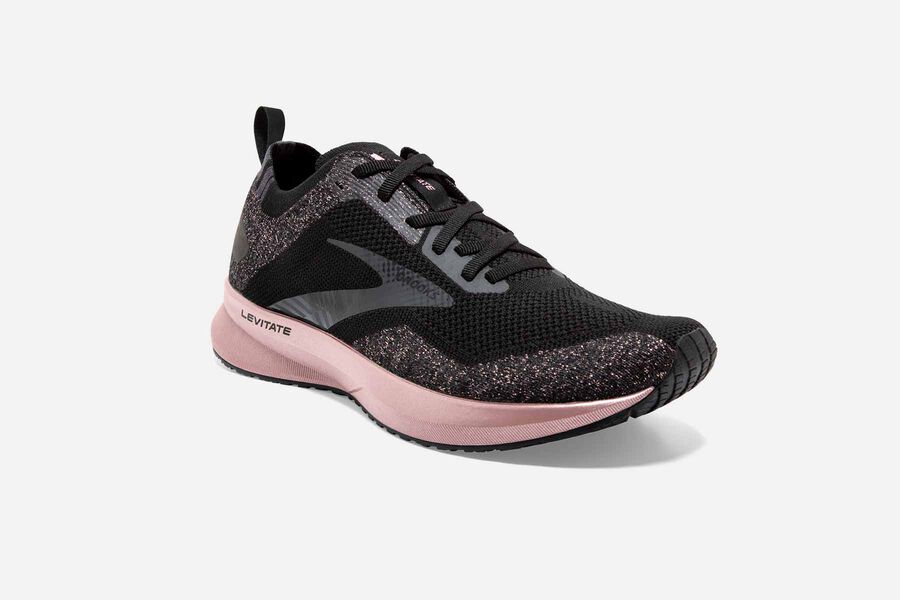 Brooks Israel Levitate 4 Road Running Shoes Womens - Black/Pink - BCD-061825